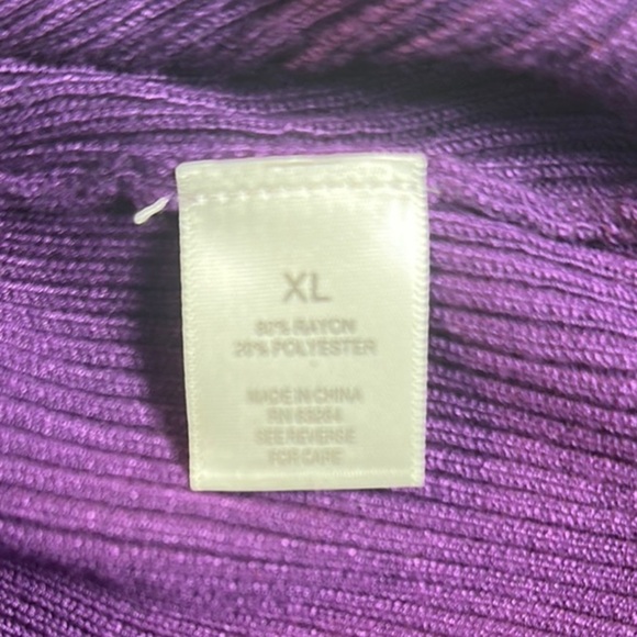 Dressbarn Purple Cowl Neck Knit Sweater - Picture 7 of 7